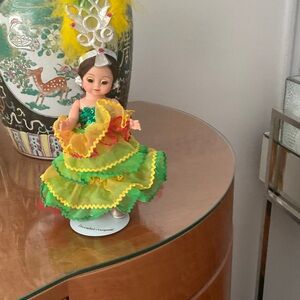 Madame Alexander Doll marimba in Yellow and Green Dress